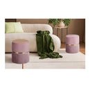 2X Side Table Storage Ottoman Velvet Stool Footstool Remi