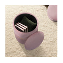2X Side Table Storage Ottoman Velvet Stool Footstool Remi