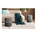2X Side Table Storage Ottoman Velvet Stool Footstool Remi