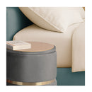2X Side Table Storage Ottoman Velvet Stool Footstool Remi