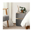 2X Side Table Storage Ottoman Velvet Stool Footstool Remi