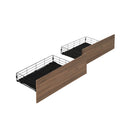 2X Trundle Drawers For Metal Bed Frame Storage With Wheels Black And Walnut