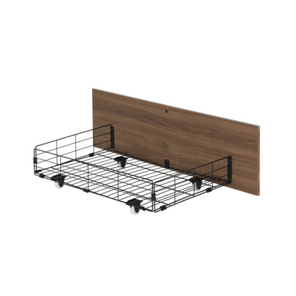 2X Trundle Drawers For Metal Bed Frame Storage With Wheels Black And Walnut