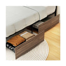 2X Trundle Drawers For Metal Bed Frame Storage With Wheels Black And Walnut