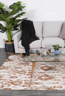 Sunset Bloom Cream Beige Geometric Rug