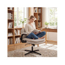 Criss Cross Chair with Flip up Arms and Adjustable Height Beige