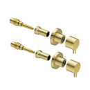Brushed Gold Shower Twin Taps Brass Round Bathroom Valve