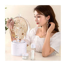 2X White 360 Degree Rotating Led Light 2 Layered Jewelry Storage Box