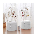 2X White 360 Degree Rotating Led Light 2 Layered Jewelry Storage Box