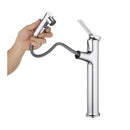 Bathroom Basin Mixer Tap High Spout Sink 3 Modes Pull Out Faucet