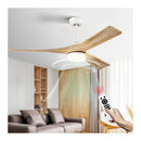 Modern Ceiling Fan Light Reversible Aluminium Wood Blade