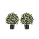 2 Pack Artificial Boxwood Topiary Ball Tree With Plastic Nursery Pot