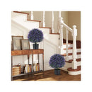 2 Pack Faux Shrub Bushes With Flowers And Plastic Nursery Pot