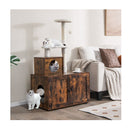 2in1 Cat Tree Litter Box Enclosure And Sisal Scratching Posts Brown