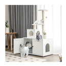 2in1 Cat Tree Litter Box Enclosure And Sisal Scratching Posts White