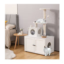 2in1 Cat Tree Litter Box Enclosure And Sisal Scratching Posts White