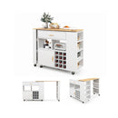 2in1 Reversible Mobile Kitchen Island With Rubber Wood Top
