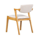 2x Wooden Dining Accent Chairs With Armrests Velvet Upholstery Padded