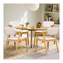 2x Wooden Dining Accent Chairs With Armrests Velvet Upholstery Padded