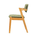 2x Wooden Dining Accent Chairs With Armrests Velvet Upholstery Padded