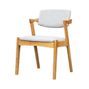 2x Wooden Dining Accent Chairs With Armrests Velvet Upholstery Padded