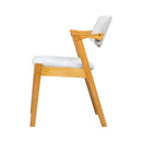 2x Wooden Dining Accent Chairs With Armrests Velvet Upholstery Padded