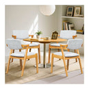 2x Wooden Dining Accent Chairs With Armrests Velvet Upholstery Padded