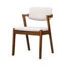 2x Wooden Dining Chairs With Armrests Velvet Upholstery Padded Seat