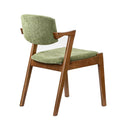 2x Wooden Dining Chairs With Armrests Velvet Upholstery Padded Seat