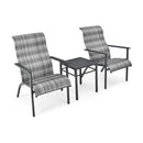 3 Piece PE Rattan Bistro Chairs with Coffee Table for Garden