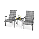 3 Piece PE Rattan Bistro Chairs with Coffee Table for Garden