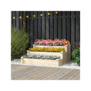 Outdoor 3 Tier Wooden Raised Garden Bed Elevated Flower Box