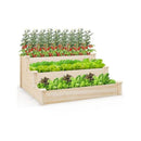 Outdoor 3 Tier Wooden Raised Garden Bed Elevated Flower Box