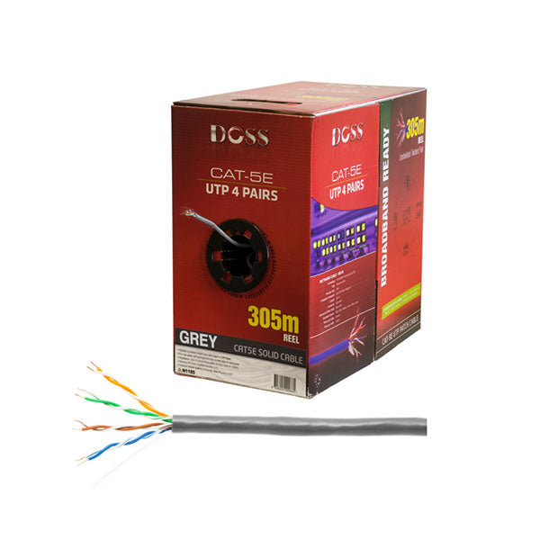 Doss 305M Cat5E Solid Cable Grey