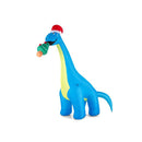 310Cm Christmas Inflatable Lighted Green Dinosaur With Hat