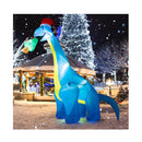 310Cm Christmas Inflatable Lighted Green Dinosaur With Hat