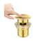 32 X 40Mm Basin Pop Up Waste Plug With Overflow Solid Brass Gold