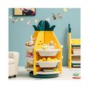 360 Degree Revolving Pineapple Shelf With Plastic Bins For Kids
