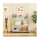 360 Degree Rotating Sofa Side Table With Storage Bookcase Hooks White