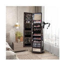 360 Digree Swivel Jewelry Cabinet With Full-length Mirror Rustic Brown