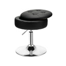 360degree Swivel Adjustable Stool With Pu Leather Seat Black