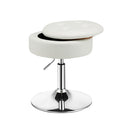 360degree Swivel Adjustable Stool With Pu Leather Seat White