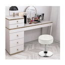 360degree Swivel Adjustable Stool With Pu Leather Seat White