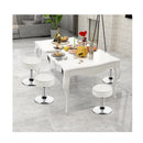 360degree Swivel Adjustable Stool With Pu Leather Seat White