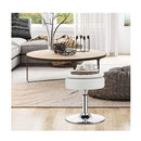 360degree Swivel Adjustable Stool With Pu Leather Seat White