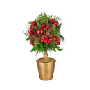 36Cm Christmas Tabletop Topiary Berries And Baubles