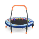 Mini Trampoline Foldable For Kids With LED Lights And Handlebar