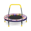 Mini Trampoline Foldable For Kids With LED Lights And Handlebar