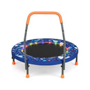 Mini Trampoline Foldable For Kids With LED Lights And Handlebar
