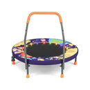 Mini Trampoline Foldable For Kids With LED Lights And Handlebar